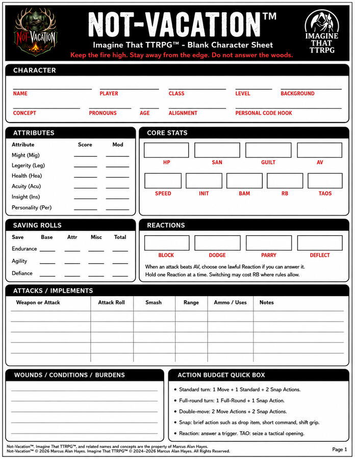 Character Sheet 1 Character Sheet 1